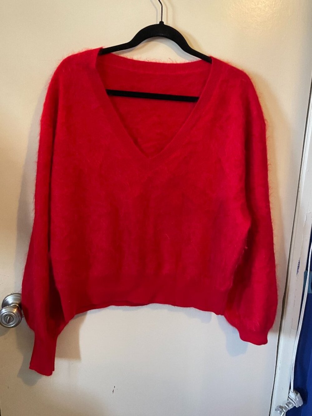 J.Crew V Neck Cropped Brushed Cashmere Sweater